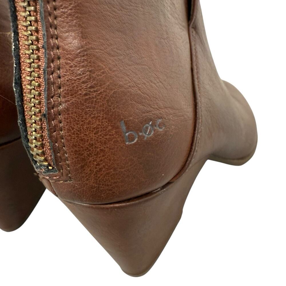 B.O.C. Born Boots Womens 6 Brown Cushioned Macey Zip Up Almond Toe Heeled Bootie - Picture 4 of 10